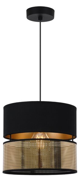 Závěsné svítidlo Asti2, 1x PVC/černé textilní stínítko, (fi 20cm), g, b