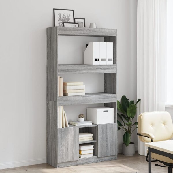 Skříň highboard šedá sonoma 92 x 33 x 180 cm kompozitní dřevo 3309623
