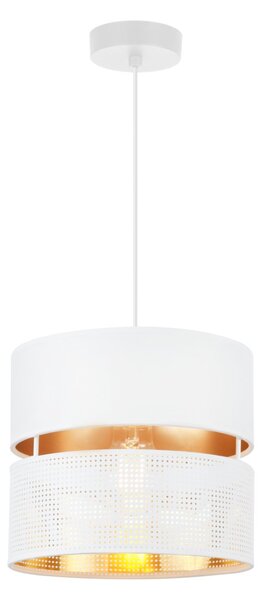Závěsné svítidlo Asti, 1x PVC/bílé textilní stínítko, (fi 20cm), g, w