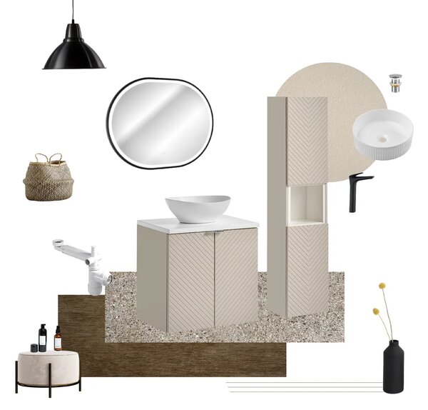 Comad Set koupelnového nábytku Viva Cashmere 60 kašmír/dub evoke