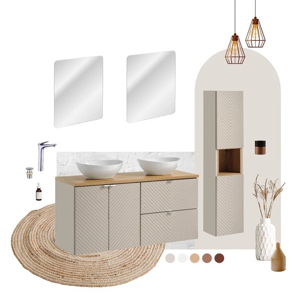 Comad Set koupelnového nábytku Viva Cashmere 60 kašmír/dub evoke