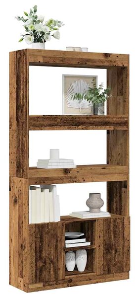 Skříň highboard old wood 92 x 33 x 180 cm kompozitní dřevo 3309625