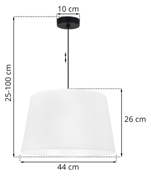 Závěsné svítidlo Gaja, 1x bílé textilní stínítko, (fi 44cm), b