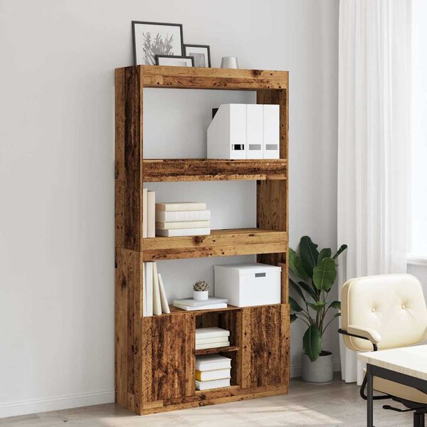 Skříň highboard old wood 92 x 33 x 180 cm kompozitní dřevo 3309625