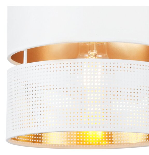Závěsné svítidlo Asti, 1x PVC/bílé textilní stínítko, (fi 20cm), g, w