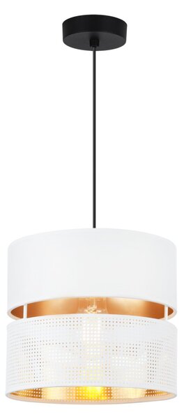 Závěsné svítidlo Asti, 1x PVC/bílé textilní stínítko, (fi 20cm), g, b