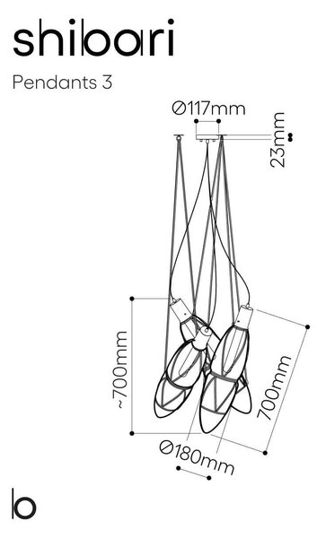 Bomma Shibari E27 skleněné závěsné svítidlo 1