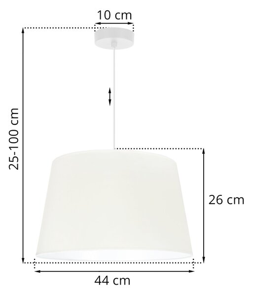 Závěsné svítidlo Gaja, 1x krémové textilní stínítko, (fi 44cm), w