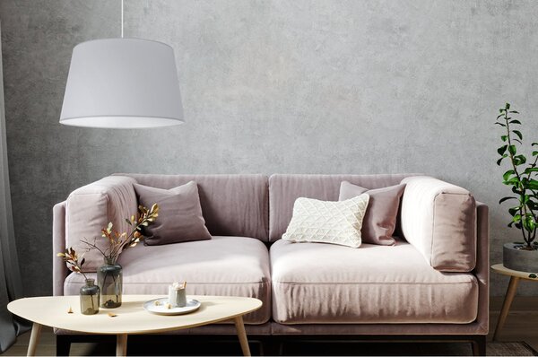 Závěsné svítidlo Gaja, 1x světle šedé textilní stínítko, (fi 44cm), w