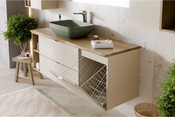 Comad Set koupelnového nábytku Dalia Cashmere 120 kašmír mat/dub cremona