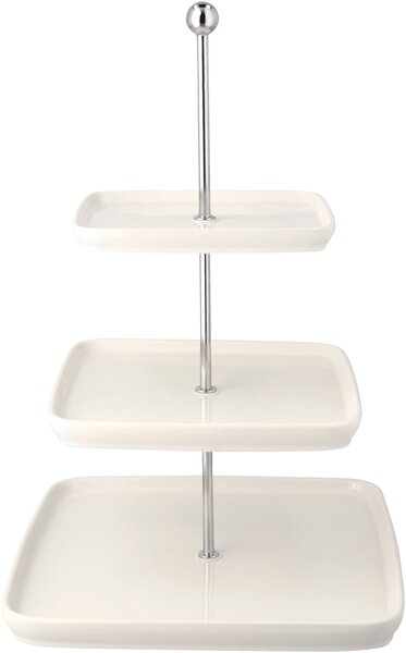 Silvercrest® Porcelánový etažér, 3patrový (hranatá) (100413747002)