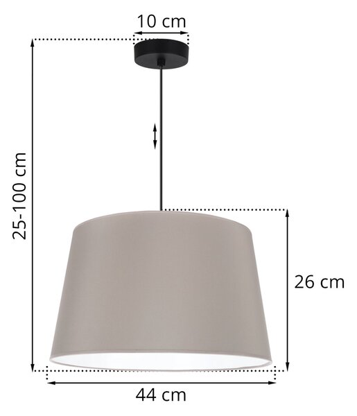 Závěsné svítidlo Gaja, 1x béžové textilní stínítko, (fi 44cm), b