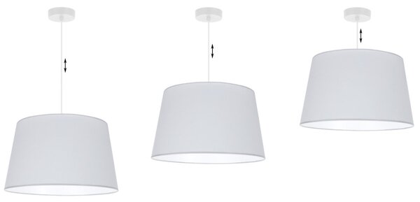 Závěsné svítidlo Gaja, 1x světle šedé textilní stínítko, (fi 44cm), w