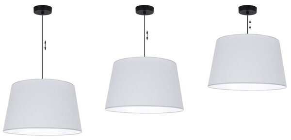 Závěsné svítidlo Gaja, 1x světle šedé textilní stínítko, (fi 44cm), b