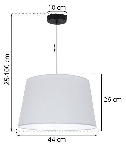 Závěsné svítidlo Gaja, 1x světle šedé textilní stínítko, (fi 44cm), b