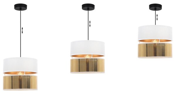 Závěsné svítidlo Asti2, 1x PVC/bílé textilní stínítko, (fi 20cm), g, b