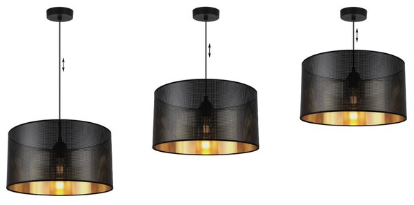 Závěsné svítidlo Asti0, 1x černé PVC stínítko, (fi 35cm), g, b
