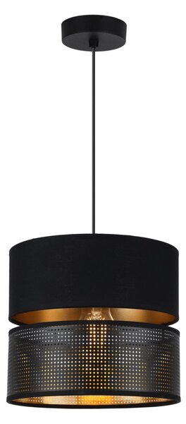 Závěsné svítidlo Asti, 1x PVC/černé textilní stínítko, (fi 20cm), g, b