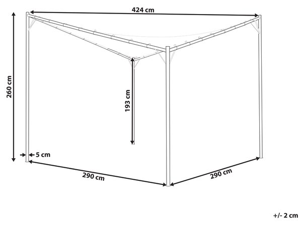 Zahradní pavilon AVENTINE Kov 300 cm 300 cm Tmavě šedá