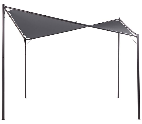 Zahradní pavilon AVENTINE Kov 300 cm 300 cm Tmavě šedá