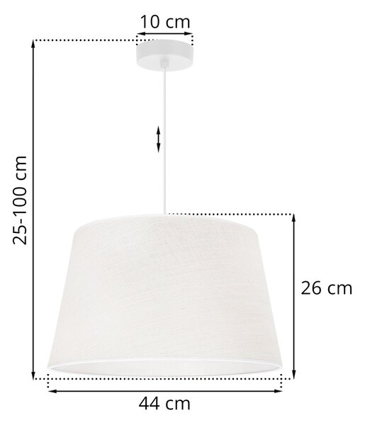 Závěsné svítidlo Juta, 1x bílé jutové stínítko, (fi 44cm), w