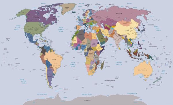 Vliesová fototapeta mapa světa, rozměr 416 cm x 254 cm, fototapety 2142 VE XXXL, IMPOL TRADE