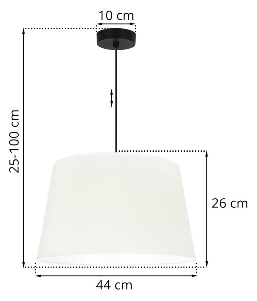 Závěsné svítidlo Gaja, 1x krémové textilní stínítko, (fi 44cm), b