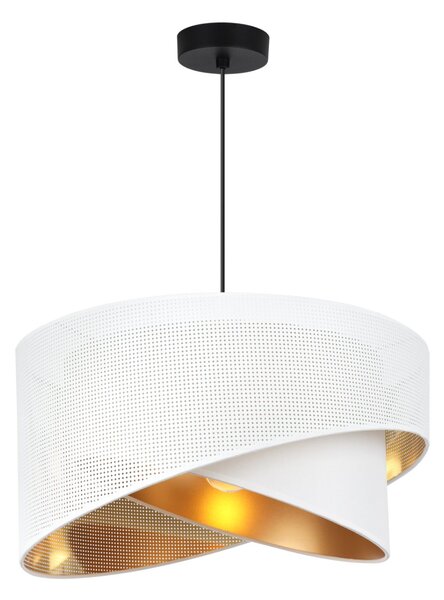 Závěsné svítidlo Asti Duo1, 1x PVC/bílé textilní stínítko, (fi 45cm), g, b