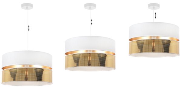 Závěsné svítidlo Asti2, 1x PVC/bílé textilní stínítko, (fi 40cm), g, w