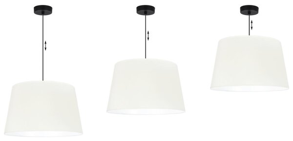 Závěsné svítidlo Gaja, 1x krémové textilní stínítko, (fi 44cm), b