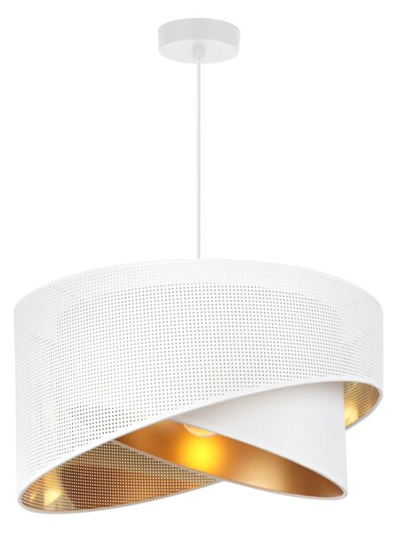 Závěsné svítidlo Asti Duo1, 1x PVC/bílé textilní stínítko, (fi 45cm), g, w