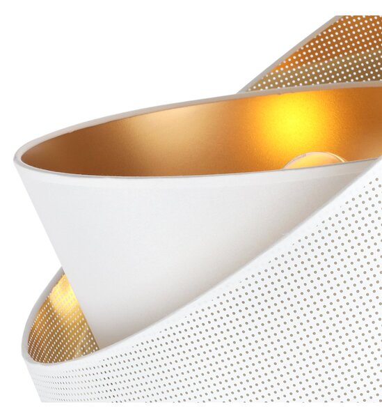 Závěsné svítidlo Asti Duo1, 1x PVC/bílé textilní stínítko, (fi 45cm), g, w