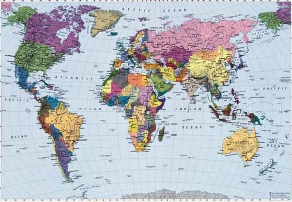 Fototapety, rozměr 254 cm x 184 cm, mapa světa, KOMAR 4-050