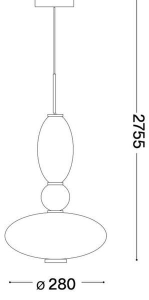 Ideal lux Lumiere LED závěsné skleněné svítidlo B