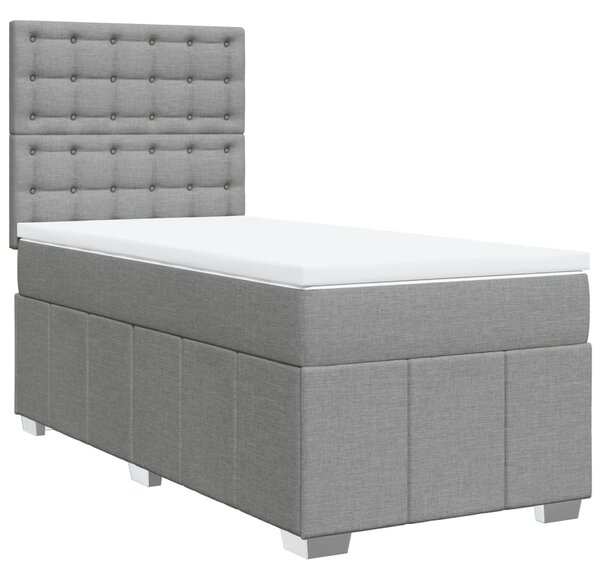 Box spring postel s matrací světle šedá 80 x 200 cm textil 3293809