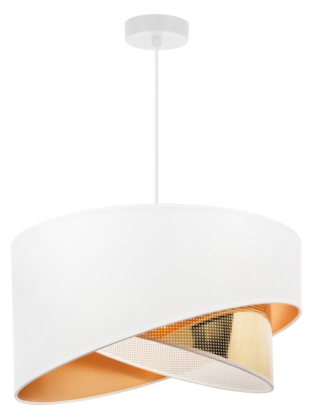 Závěsné svítidlo Asti Duo2, 1x PVC/bílé textilní stínítko, (fi 45cm), g, w