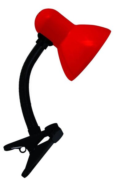 Stolní flexibilní lampa s klipem TOLA, 1xE27, 40W, červená