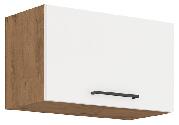 KONDELA Horní skříňka, dub lancelot / bílá extra vysoký lesk HG, VEGA 60 GU-36 1F