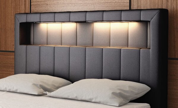 Boxspring postel Alova 200×200 s LED osvětlením - výběr barev + topper ZDARMA