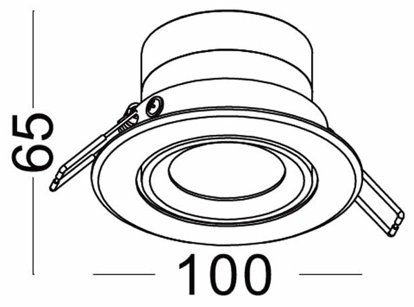 Tony LED zápustné venkovní svítidlo IP65 Ra>90 náklopné ⌀120mm - 9W - 3000K