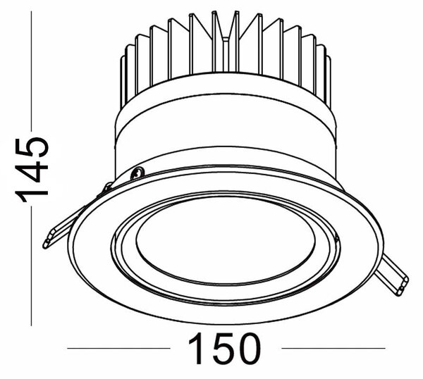 Tony LED zápustné venkovní svítidlo IP65 Ra>90 náklopné ⌀120mm - 9W - 3000K