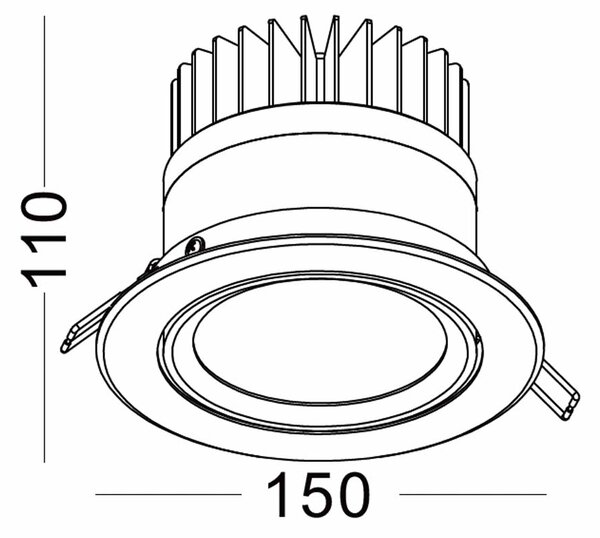 Tony LED zápustné venkovní svítidlo IP65 Ra>90 náklopné ⌀120mm - 9W - 3000K