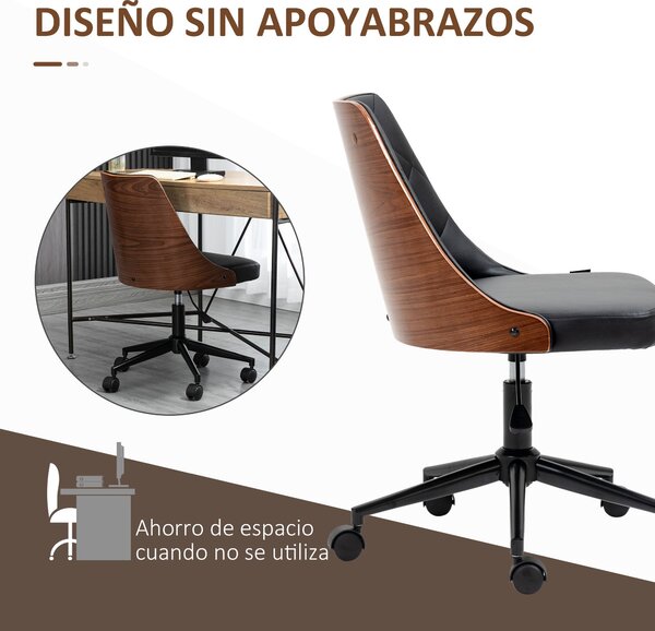 Vinsetto Otočná kancelářská židle - ergonomická židle potažená PU kůží s výškově nastavitelnou funkci houpání pro obývací pokoj, ložnici a kancelář 53