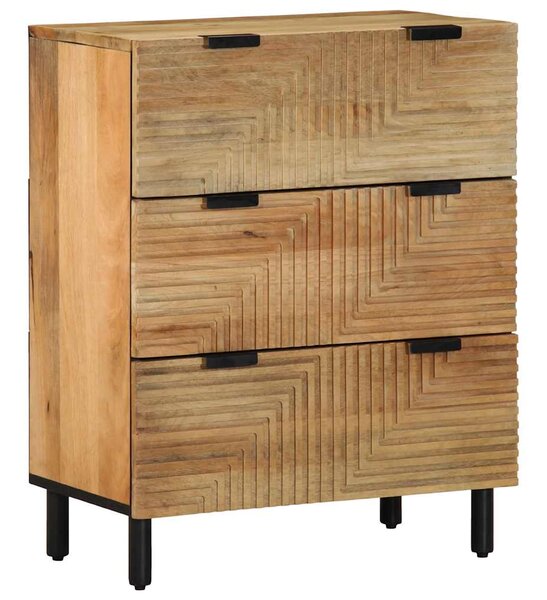 3 kusy příborníků hnědé 60x33x75 cm Masivní dřevo Mango 3310005