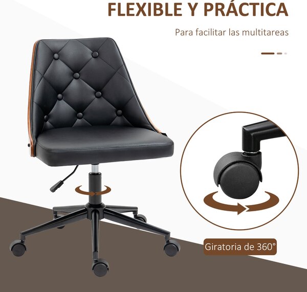 Vinsetto Otočná kancelářská židle - ergonomická židle potažená PU kůží s výškově nastavitelnou funkci houpání pro obývací pokoj, ložnici a kancelář 53