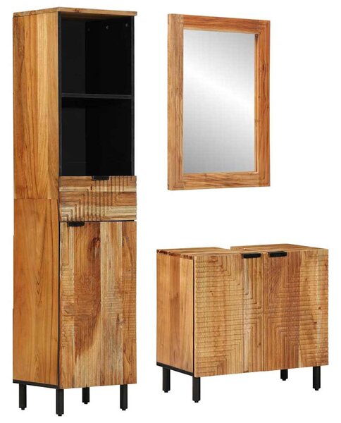 Sada koupelnových skříněk 3 ks Přírodní 38 x 33 x 160 cm 3310013