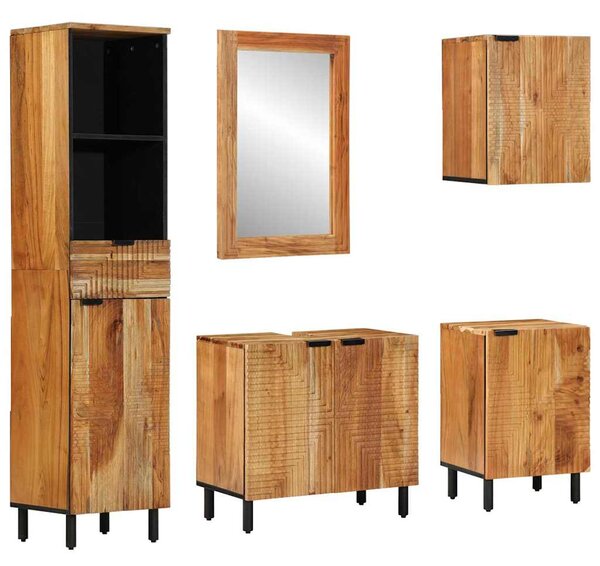 Sada koupelnových skříněk 5 ks Přírodní 38 x 33 x 160 cm 3310015