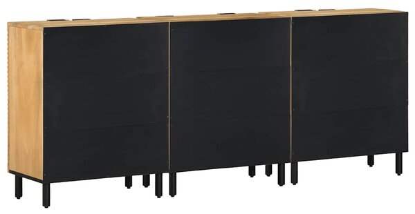 3 kusy příborníků hnědé 60x33x75 cm Masivní dřevo Mango 3310005