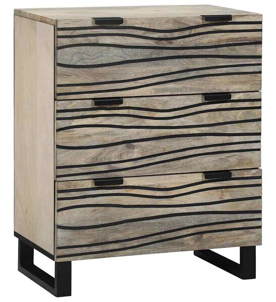 Sestava komody 3 ks Bílá 180 x 33 x 75 cm Masivní mangové dřevo 3310047