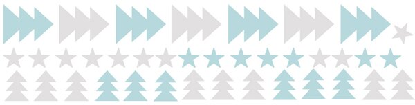 FUGU Vánoční samolepky přemístitelné stromečky Barva: šedá-modrá vánoce